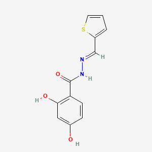 molecular formula C12H10N2O3S B3859356 2,4-dihydroxy-N'-(2-thienylmethylene)benzohydrazide 