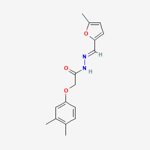 molecular formula C16H18N2O3 B3859361 2-(3,4-dimethylphenoxy)-N'-[(5-methyl-2-furyl)methylene]acetohydrazide 