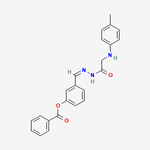 molecular formula C23H21N3O3 B3859363 3-(2-{[(4-methylphenyl)amino]acetyl}carbonohydrazonoyl)phenyl benzoate 