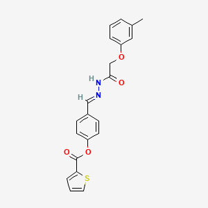 4-{2-[(3-methylphenoxy)acetyl]carbonohydrazonoyl}phenyl 2-thiophenecarboxylate