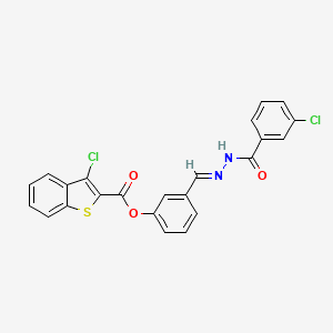 [3-[(E)-[(3-chlorobenzoyl)hydrazinylidene]methyl]phenyl] 3-chloro-1-benzothiophene-2-carboxylate