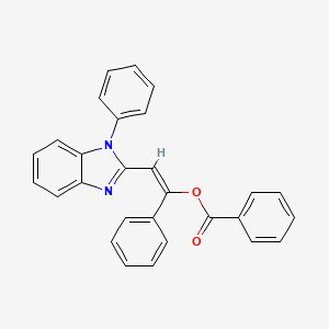 molecular formula C28H20N2O2 B3859398 1-phenyl-2-(1-phenyl-1H-benzimidazol-2-yl)vinyl benzoate 