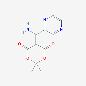 molecular formula C11H11N3O4 B385940 5-[Amino(2-pyrazinyl)methylene]-2,2-dimethyl-1,3-dioxane-4,6-dione 