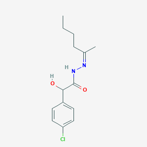 2-(4-chlorophenyl)-N-[(Z)-hexan-2-ylideneamino]-2-hydroxyacetamide