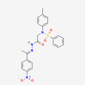 molecular formula C23H22N4O5S B3859418 N-(4-methylphenyl)-N-(2-{2-[1-(4-nitrophenyl)ethylidene]hydrazino}-2-oxoethyl)benzenesulfonamide 