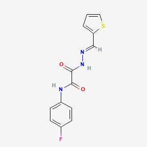 molecular formula C13H10FN3O2S B3859424 N-(4-fluorophenyl)-2-oxo-2-[2-(2-thienylmethylene)hydrazino]acetamide 