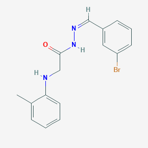 molecular formula C16H16BrN3O B3859451 N'-(3-bromobenzylidene)-2-[(2-methylphenyl)amino]acetohydrazide 