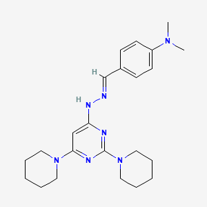 molecular formula C23H33N7 B3859455 4-(dimethylamino)benzaldehyde (2,6-di-1-piperidinyl-4-pyrimidinyl)hydrazone 