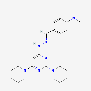 4-[(E)-{2-[2,6-BIS(PIPERIDIN-1-YL)PYRIMIDIN-4-YL]HYDRAZIN-1-YLIDENE}METHYL]-N,N-DIMETHYLANILINE