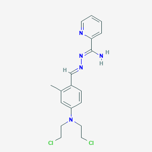 molecular formula C18H21Cl2N5 B385946 N'-{4-[bis(2-chloroethyl)amino]-2-methylbenzylidene}-2-pyridinecarbohydrazonamide 