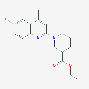 ethyl 1-(6-fluoro-4-methyl-2-quinolinyl)-3-piperidinecarboxylate