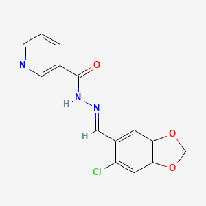 molecular formula C14H10ClN3O3 B3859476 N'-[(6-chloro-1,3-benzodioxol-5-yl)methylene]nicotinohydrazide 