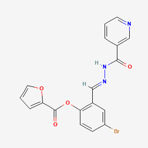 4-BROMO-2-[(E)-{[(PYRIDIN-3-YL)FORMAMIDO]IMINO}METHYL]PHENYL FURAN-2-CARBOXYLATE