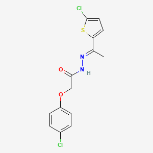 molecular formula C14H12Cl2N2O2S B3859488 2-(4-chlorophenoxy)-N'-[1-(5-chloro-2-thienyl)ethylidene]acetohydrazide 