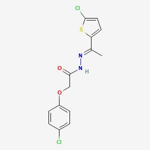 2-(4-chlorophenoxy)-N-[(E)-1-(5-chlorothiophen-2-yl)ethylideneamino]acetamide