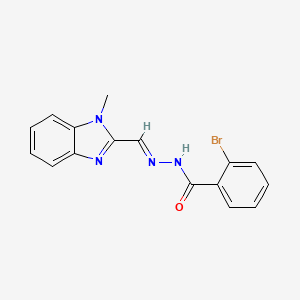 molecular formula C16H13BrN4O B3859493 2-bromo-N'-[(1-methyl-1H-benzimidazol-2-yl)methylene]benzohydrazide 