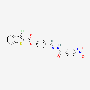 4-[2-(4-nitrobenzoyl)carbonohydrazonoyl]phenyl 3-chloro-1-benzothiophene-2-carboxylate