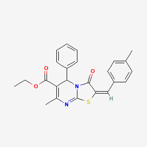 molecular formula C24H22N2O3S B3859513 ethyl 7-methyl-2-(4-methylbenzylidene)-3-oxo-5-phenyl-2,3-dihydro-5H-[1,3]thiazolo[3,2-a]pyrimidine-6-carboxylate 