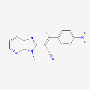 molecular formula C16H13N5 B385953 3-(4-aminophenyl)-2-(3-methyl-3H-imidazo[4,5-b]pyridin-2-yl)acrylonitrile 