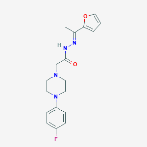 molecular formula C18H21FN4O2 B385954 2-[4-(4-fluorophenyl)-1-piperazinyl]-N'-[1-(2-furyl)ethylidene]acetohydrazide 