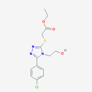 ethyl {[5-(4-chlorophenyl)-4-(2-hydroxyethyl)-4H-1,2,4-triazol-3-yl]sulfanyl}acetate