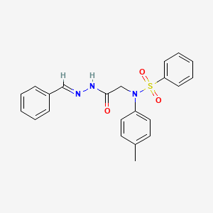 molecular formula C22H21N3O3S B3859555 N-[2-(2-benzylidenehydrazino)-2-oxoethyl]-N-(4-methylphenyl)benzenesulfonamide 