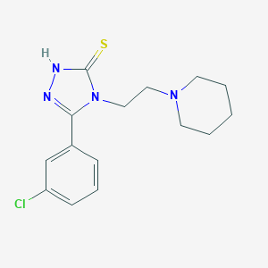 molecular formula C15H19ClN4S B385959 5-(3-chlorophenyl)-4-[2-(1-piperidinyl)ethyl]-4H-1,2,4-triazol-3-yl hydrosulfide 
