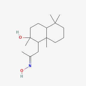 molecular formula C17H31NO2 B3859590 1-(2-hydroxy-2,5,5,8a-tetramethyldecahydro-1-naphthalenyl)acetone oxime 
