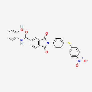 molecular formula C27H17N3O6S B3859594 N-(2-hydroxyphenyl)-2-{4-[(4-nitrophenyl)thio]phenyl}-1,3-dioxo-5-isoindolinecarboxamide 