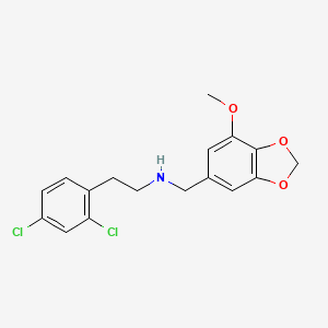 molecular formula C17H17Cl2NO3 B3859599 2-(2,4-dichlorophenyl)-N-[(7-methoxy-1,3-benzodioxol-5-yl)methyl]ethanamine 