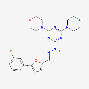 5-(3-bromophenyl)-2-furaldehyde (4,6-di-4-morpholinyl-1,3,5-triazin-2-yl)hydrazone