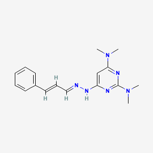 molecular formula C17H22N6 B3859616 3-phenylacrylaldehyde [2,6-bis(dimethylamino)-4-pyrimidinyl]hydrazone 