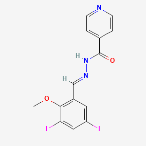molecular formula C14H11I2N3O2 B3859630 N'-(3,5-diiodo-2-methoxybenzylidene)isonicotinohydrazide 