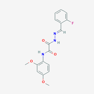molecular formula C17H16FN3O4 B3859654 N-(2,4-dimethoxyphenyl)-2-[2-(2-fluorobenzylidene)hydrazino]-2-oxoacetamide 