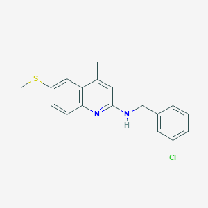 molecular formula C18H17ClN2S B3859659 N-(3-chlorobenzyl)-4-methyl-6-(methylthio)-2-quinolinamine 