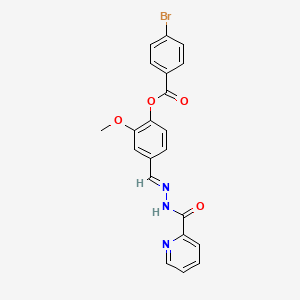 molecular formula C21H16BrN3O4 B3859684 2-methoxy-4-[2-(2-pyridinylcarbonyl)carbonohydrazonoyl]phenyl 4-bromobenzoate 
