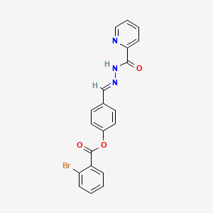 molecular formula C20H14BrN3O3 B3859705 4-[2-(2-pyridinylcarbonyl)carbonohydrazonoyl]phenyl 2-bromobenzoate 