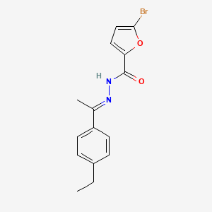 molecular formula C15H15BrN2O2 B3859706 5-bromo-N'-[1-(4-ethylphenyl)ethylidene]-2-furohydrazide 