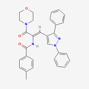 molecular formula C30H28N4O3 B3859727 N-[2-(1,3-diphenyl-1H-pyrazol-4-yl)-1-(4-morpholinylcarbonyl)vinyl]-4-methylbenzamide 