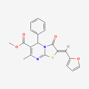molecular formula C20H16N2O4S B3859733 methyl 2-(2-furylmethylene)-7-methyl-3-oxo-5-phenyl-2,3-dihydro-5H-[1,3]thiazolo[3,2-a]pyrimidine-6-carboxylate 