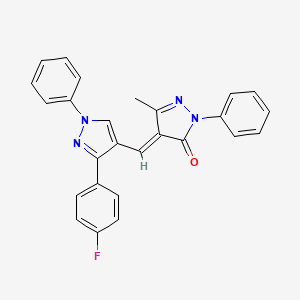 4-{[3-(4-fluorophenyl)-1-phenyl-1H-pyrazol-4-yl]methylene}-5-methyl-2-phenyl-2,4-dihydro-3H-pyrazol-3-one
