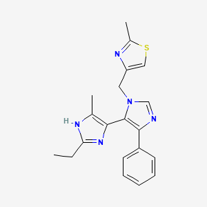 molecular formula C20H21N5S B3859768 2-ethyl-5-methyl-3'-[(2-methyl-1,3-thiazol-4-yl)methyl]-5'-phenyl-3H,3'H-4,4'-biimidazole 