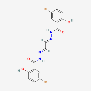 molecular formula C16H12Br2N4O4 B3859769 N',N''-1,2-ethanediylidenebis(5-bromo-2-hydroxybenzohydrazide) 