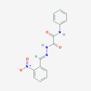 molecular formula C15H12N4O4 B3859784 2-[2-(2-nitrobenzylidene)hydrazino]-2-oxo-N-phenylacetamide 