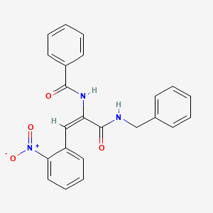 molecular formula C23H19N3O4 B3859791 N-[1-[(benzylamino)carbonyl]-2-(2-nitrophenyl)vinyl]benzamide 