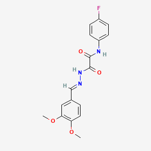 molecular formula C17H16FN3O4 B3859804 2-[2-(3,4-dimethoxybenzylidene)hydrazino]-N-(4-fluorophenyl)-2-oxoacetamide 
