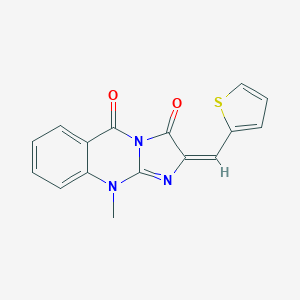 molecular formula C16H11N3O2S B385981 (2E)-10-methyl-2-(thiophen-2-ylmethylidene)imidazo[2,1-b]quinazoline-3,5-dione 