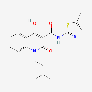 4-hydroxy-1-(3-methylbutyl)-N-(5-methyl-1,3-thiazol-2-yl)-2-oxo-1,2-dihydro-3-quinolinecarboxamide