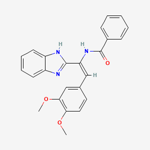 molecular formula C24H21N3O3 B3859815 N-[1-(1H-benzimidazol-2-yl)-2-(3,4-dimethoxyphenyl)vinyl]benzamide 