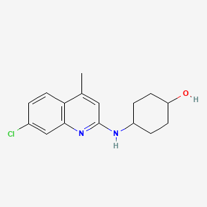 molecular formula C16H19ClN2O B3859834 4-[(7-chloro-4-methyl-2-quinolinyl)amino]cyclohexanol 